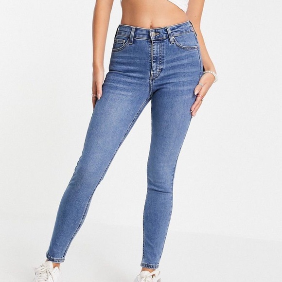 Topshop Jamie Jeans in Mid Blue W28L30 - Picture 1 of 4